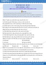 Đề số 3 – Đề kiểm tra học kì 2 – Sinh 11